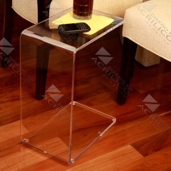 Acrylic C Shaped End Table